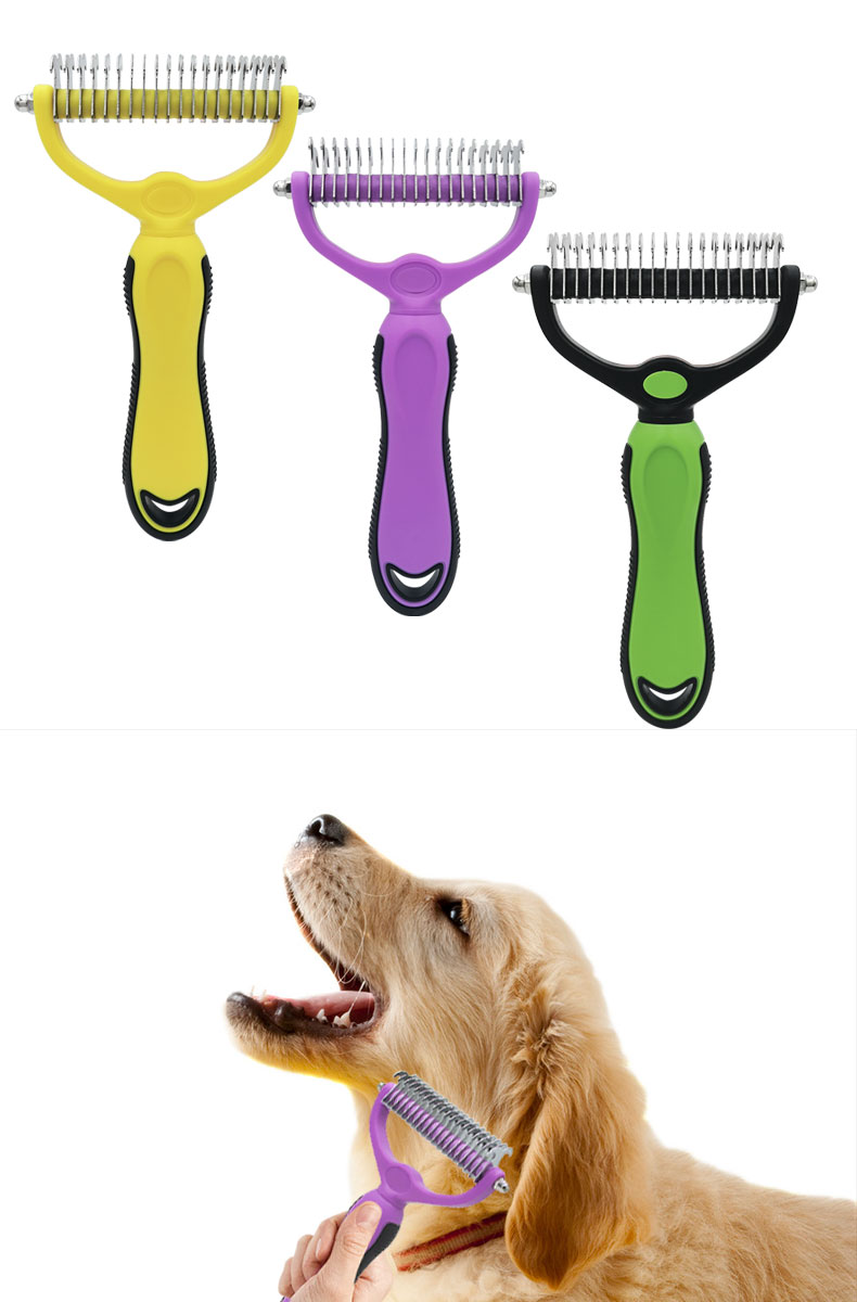 Double-sided knotting comb for pets